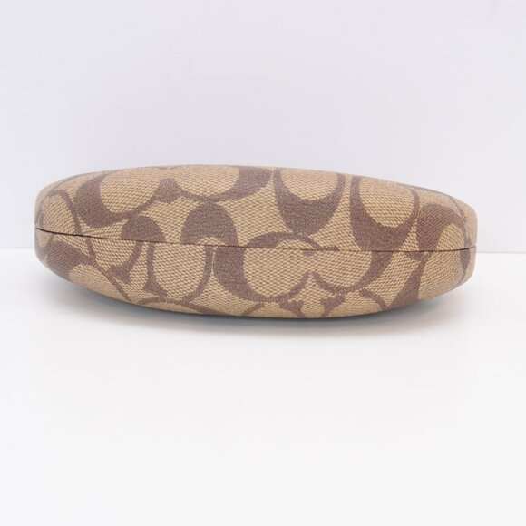 Coach Eyeglass Sunglasses Case Classic Logo Monogram Hard Clamshell Brown - Picture 7 of 12